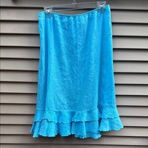 fresh produce Turquoise Ruffle-Hem Swim Coverup Skirt
